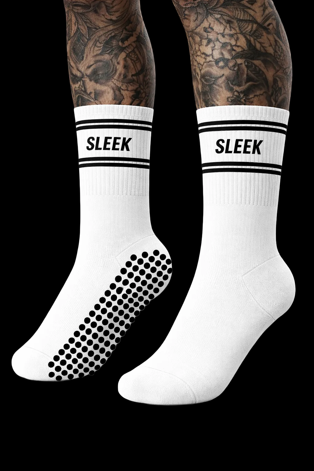 SLEEK Women Athletic Crew Socks — Flat Grip Edition