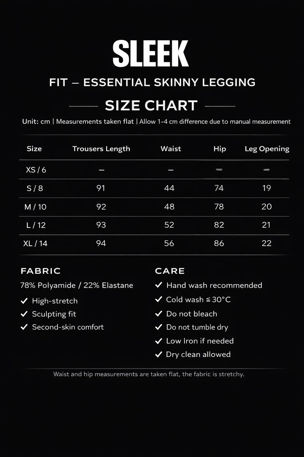 Sleek- Essential skinny Legging