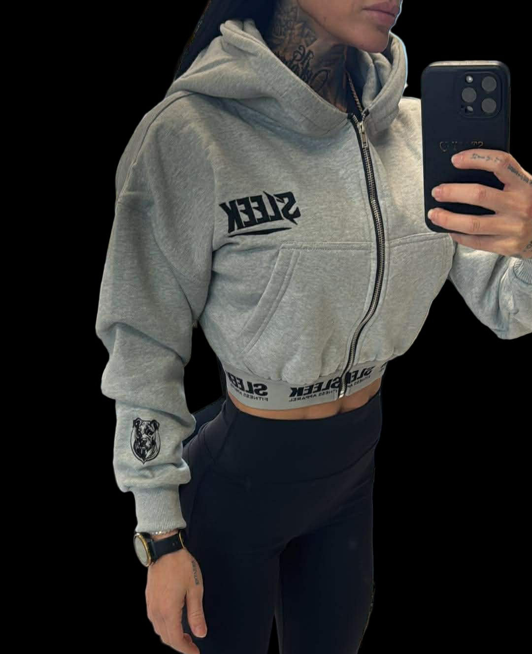 ** PRE ORDER NOW ** LUXBAND Crop Hoodie – BORN TO DOMINATE