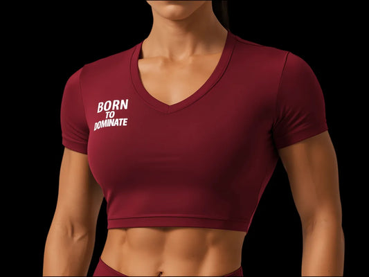 SLEEK -BTD V-Neck Crop top