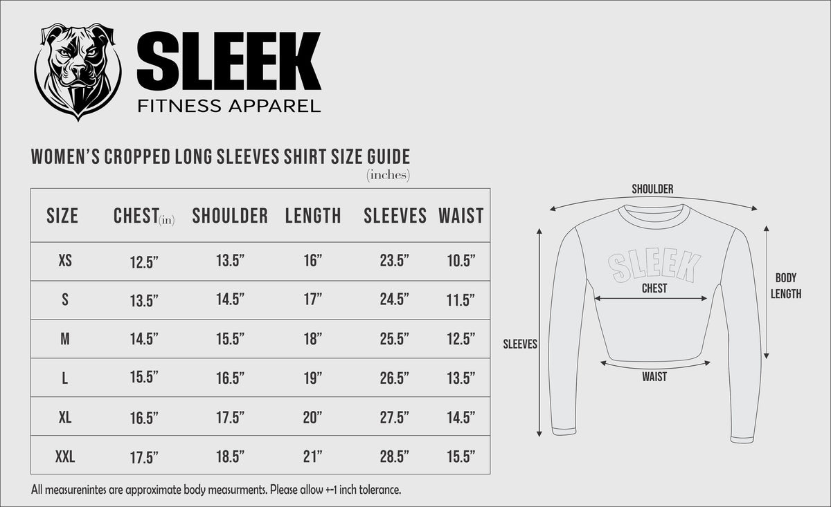 SLEEK Long Sleeve Crop Top – Black Edition — fit detail