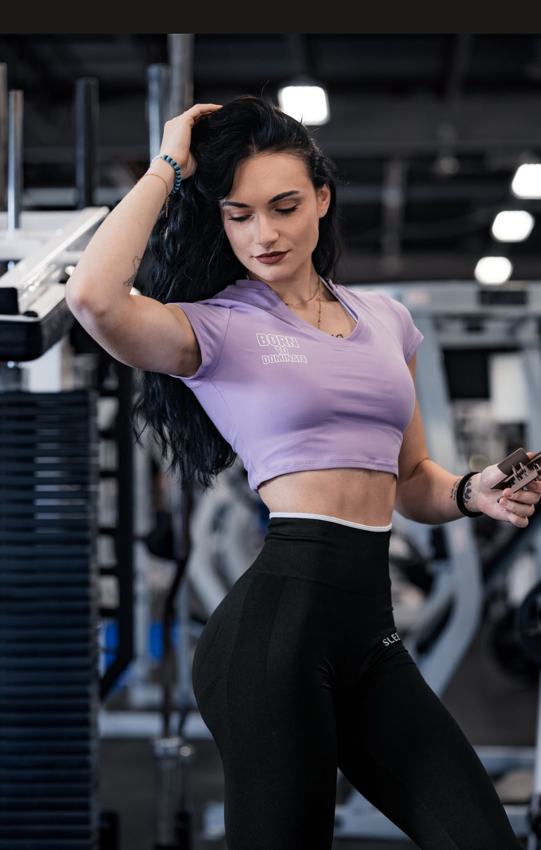 SLEEK -BTD V-Neck Crop top