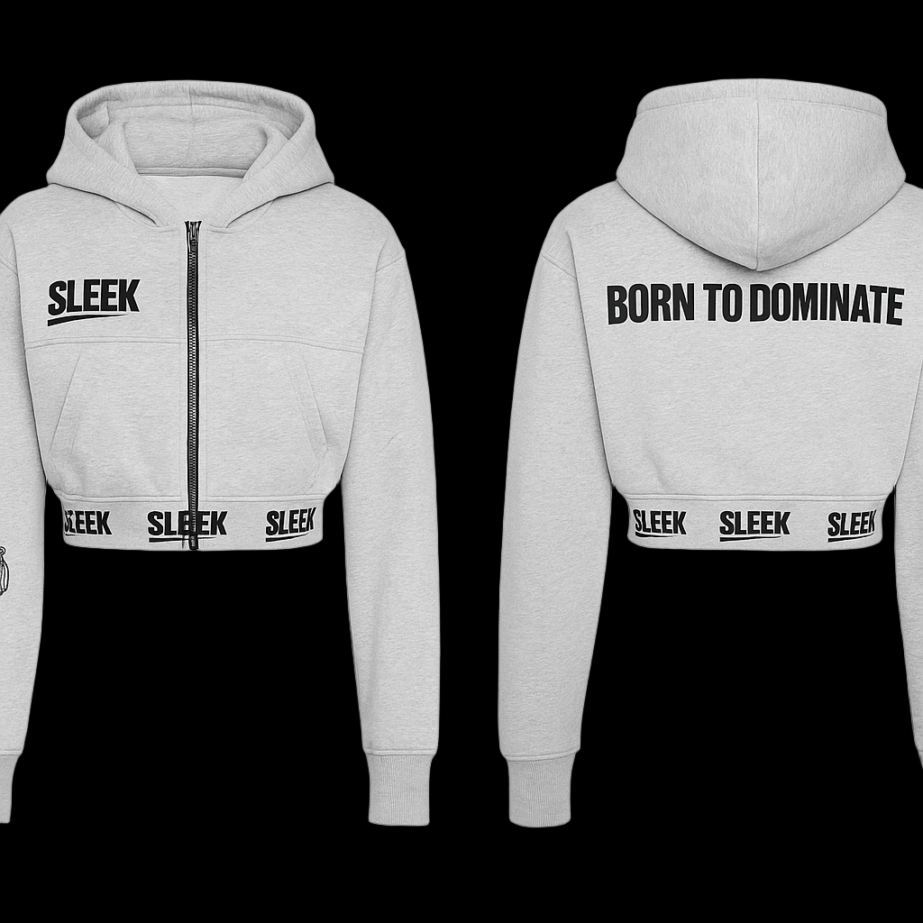 ** PRE ORDER NOW ** LUXBAND Crop Hoodie – BORN TO DOMINATE